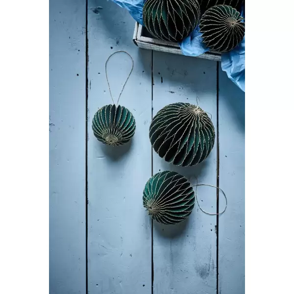 House Doctor - 4 Juleornamenter Alsta, Grøn/Gylden Ø:10