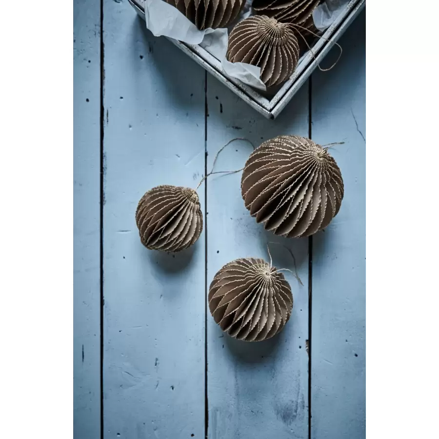 House Doctor - 4 Juleornamenter Alsta, Brun/Gylden Ø:10