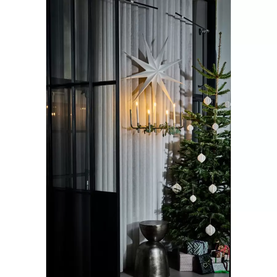 House Doctor - 4 Juleornamenter Alsta, Offwhite/Gylden Ø:10