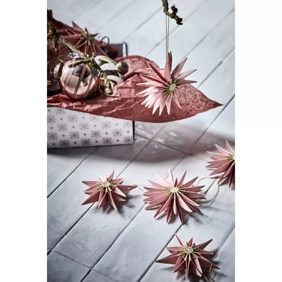 House Doctor - 6 Juleornamenter Stari, Rosa/Champagne