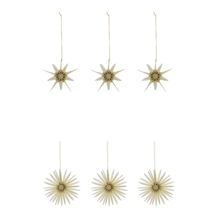 House Doctor - 6 Juleornamenter Stari, Offwhite/Champagne