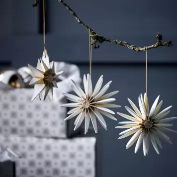 House Doctor - 6 Juleornamenter Stari, Offwhite/Champagne