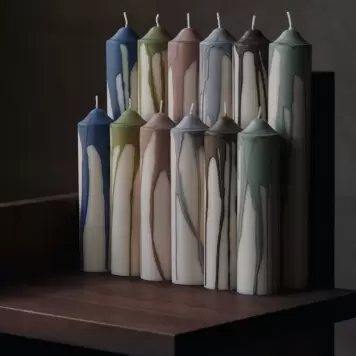 Ferm Living - Bloklys Dryp, Dark Chocolate Ø:5*30