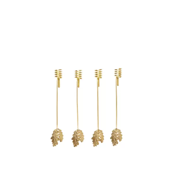 ferm LIVING - 4 stk i sæt -Oak Leaf Christmas Tree Holders, messing