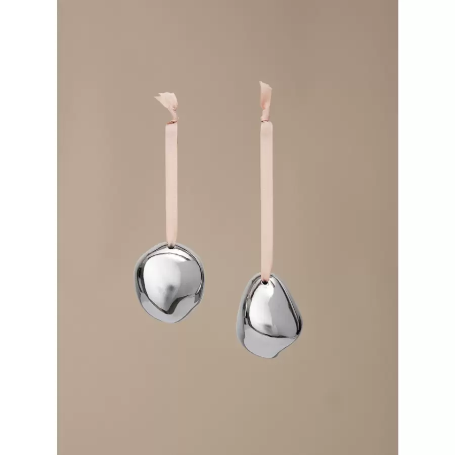 ferm LIVING - 2 juleornamenter Bellure, Sølvfinish