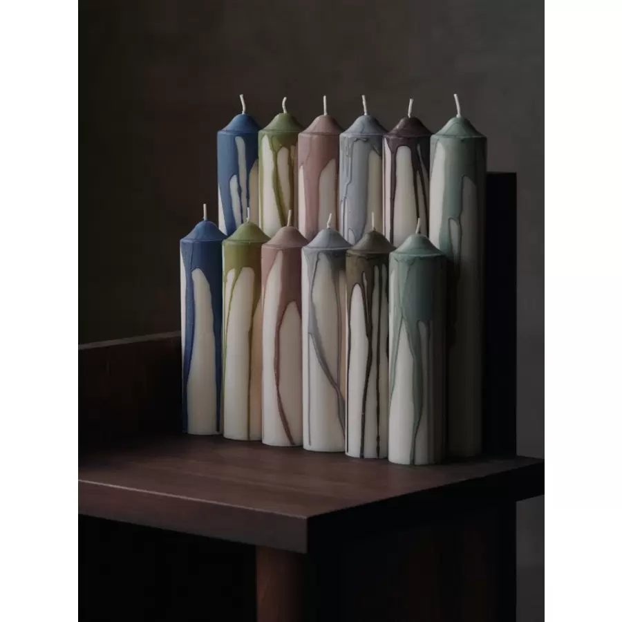 ferm LIVING - Dryp Pillar Candle - H20 - Warm Grey
