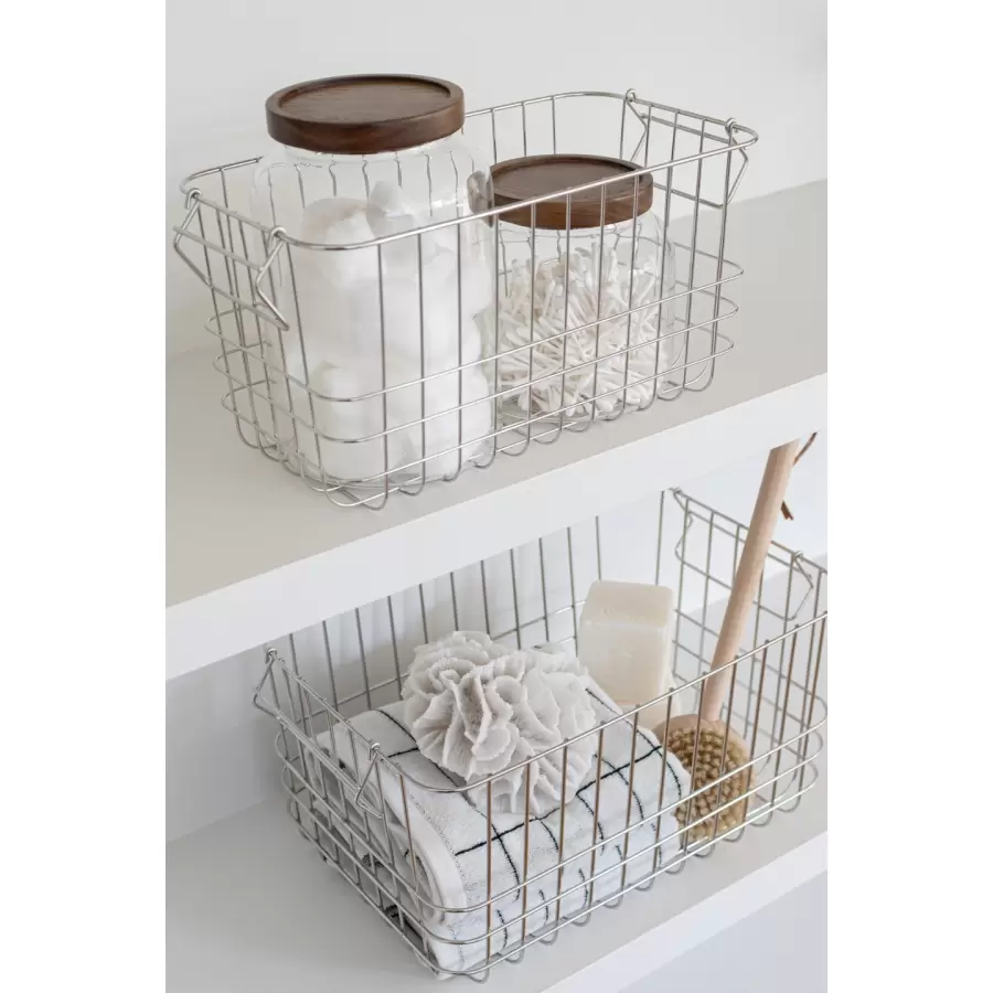 Mette Ditmer - STORE-IT basket, medium W26 x L37 x H20 cm, Chrome