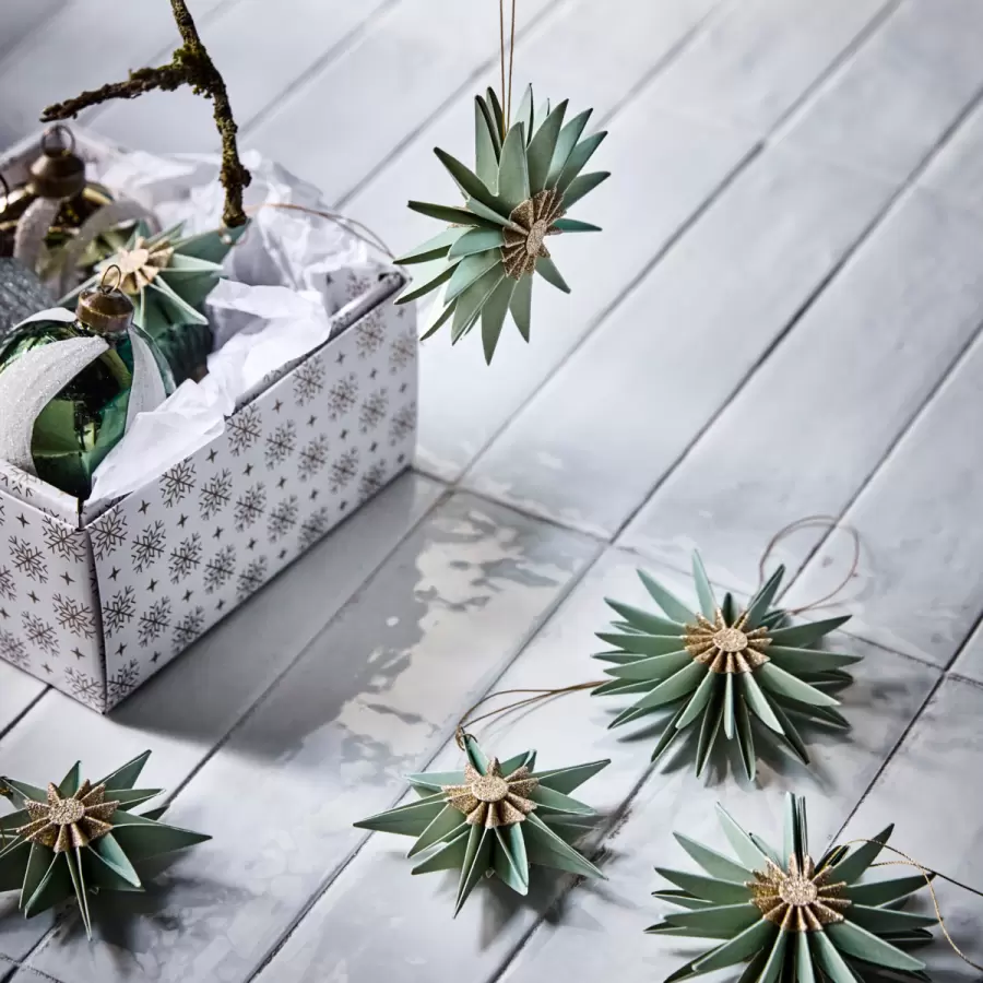 House Doctor - Christmas ornaments, Stari Green;Champagne