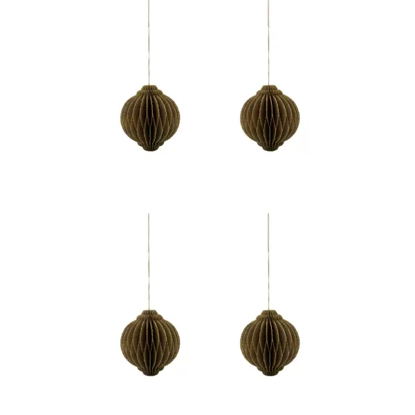 House Doctor - 4 stk. ø8 cm. jule ornamenter, Alsta, Brown