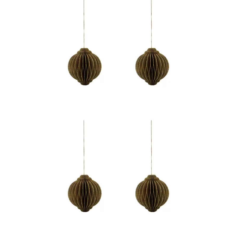 House Doctor - 4 stk. ø8 cm. jule ornamenter, Alsta, Brown