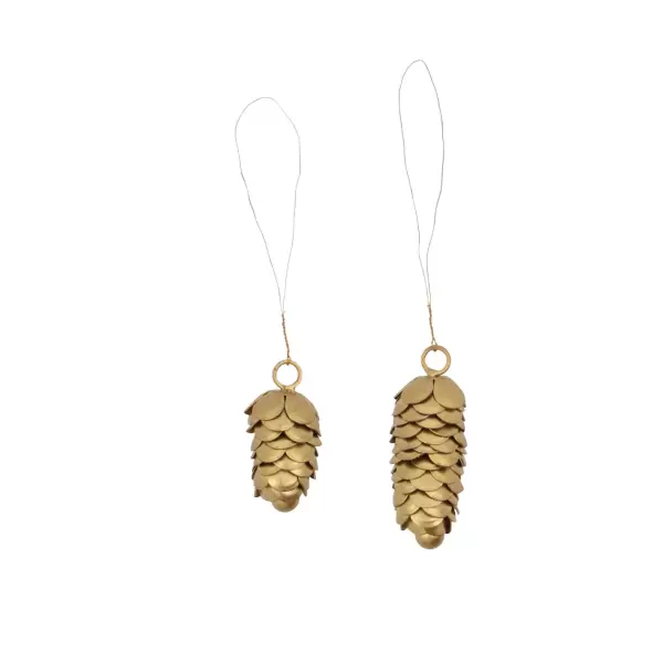 House Doctor - 2 Juleornamenter Cone, Guld