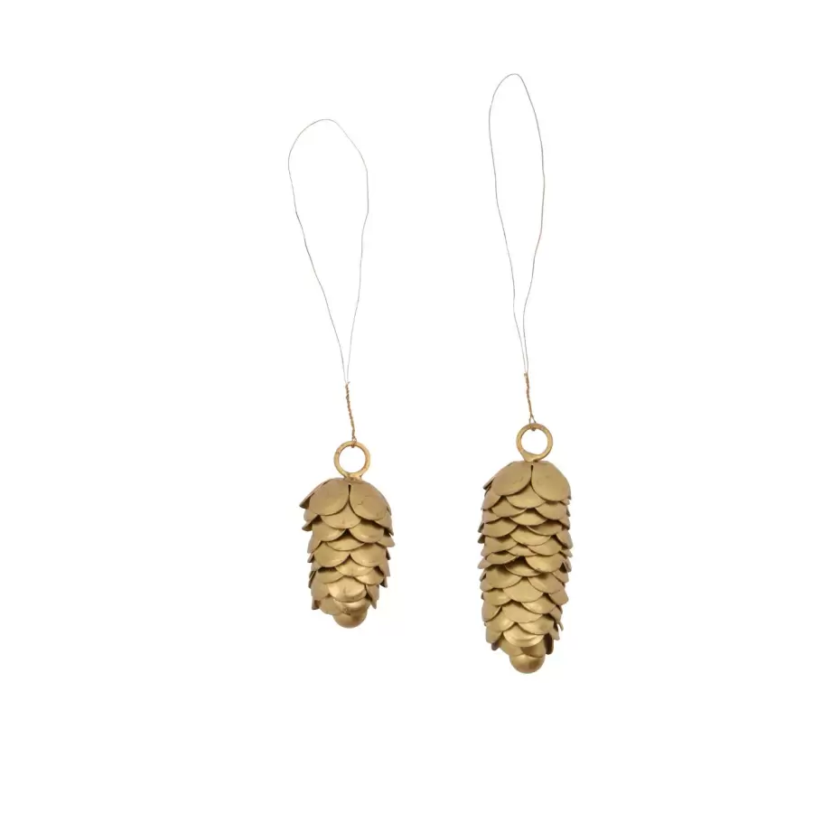 House Doctor - 2 Juleornamenter Cone, Guld