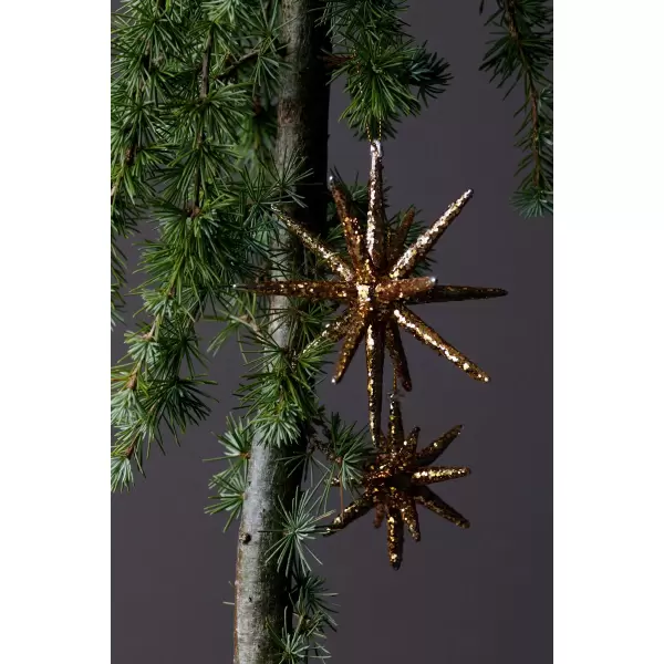 House Doctor - 4 i sampak Ornament,stor, Brun m. glitter, HDSpike