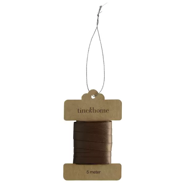 TineK Home - Satinbånd, 5 meter, bredde 1 cm, hazel