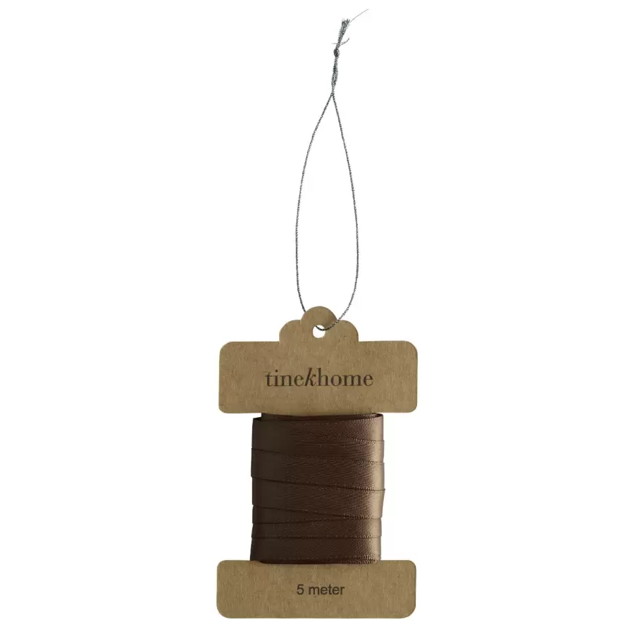 TineK Home - Satinbånd, 5 meter, bredde 1 cm, hazel