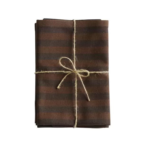 TineK Home - Stofservietter, 4stk, 45x45cm, recycl.bomuld, brun