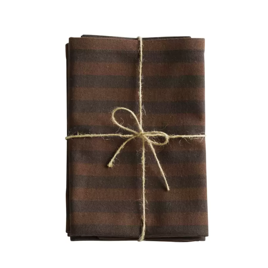 TineK Home - Stofservietter, 4stk, 45x45cm, recycl.bomuld, brun