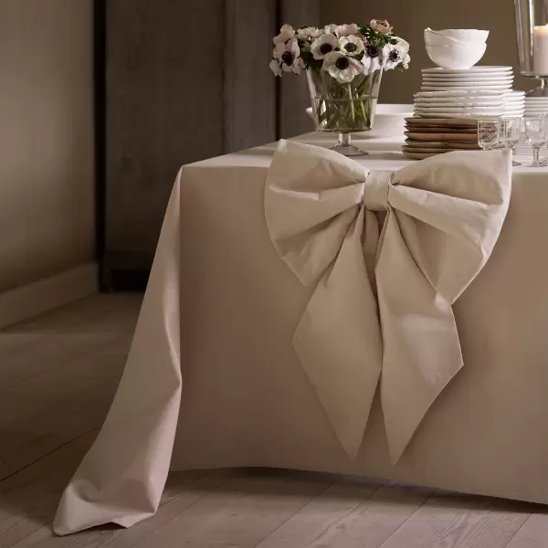 TineK Home - Julesløjfe, 60x40 cm, bomuldskanvas, creme