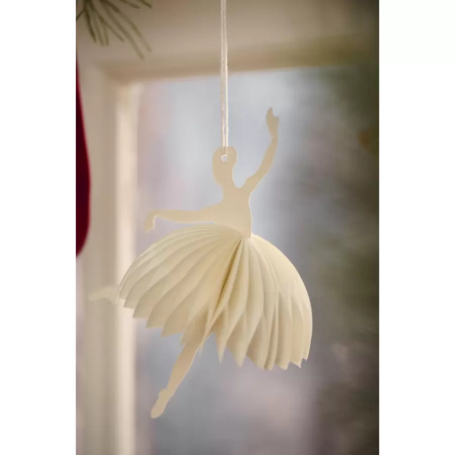 Ib Laursen - Papirklip Ballerina danseposition, hvid
