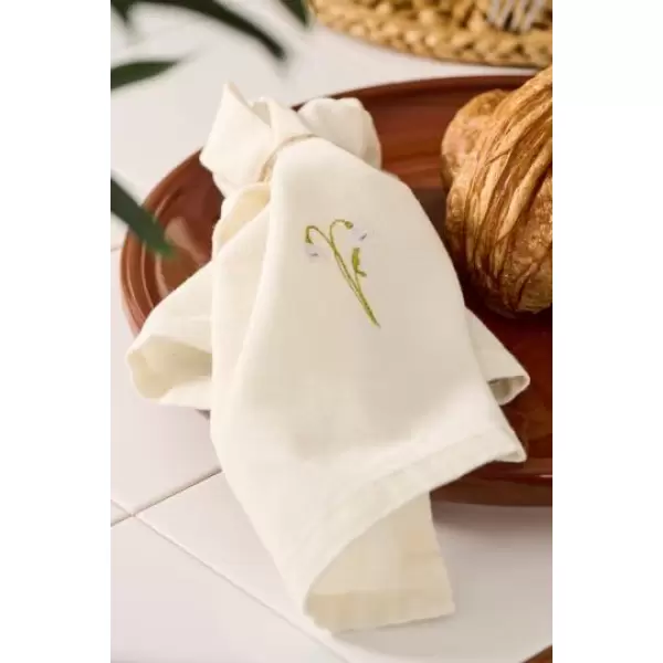 Ib Laursen - Stofserviet Flora m/vintergæk butter cream
