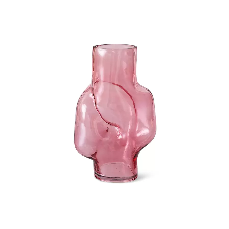 HK living - Gleam glass high  vase, rose