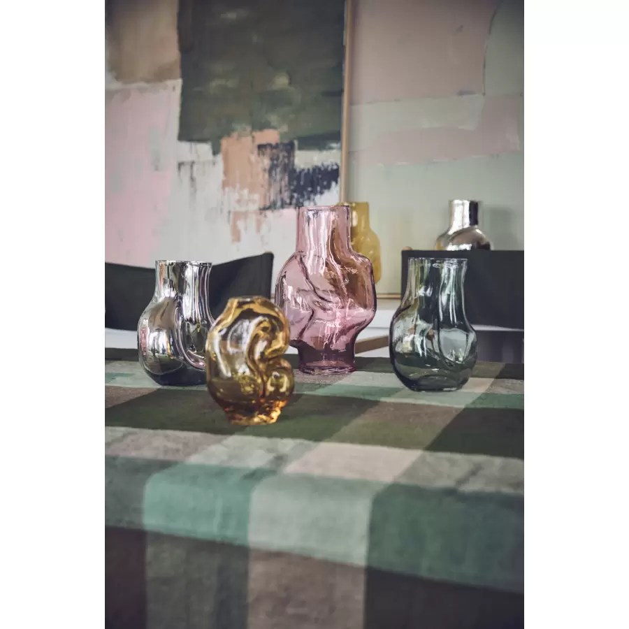 HK living - Gleam glass high  vase, rose