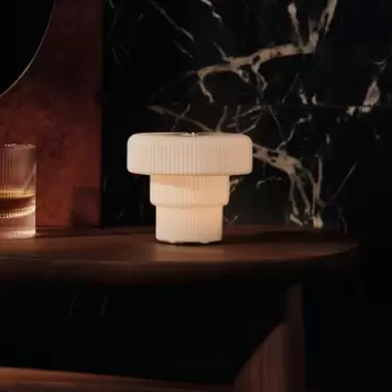 Ferm Living - Ripple Transportabel Lampe Small, Hvid