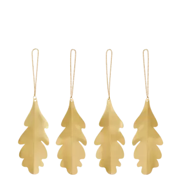 Ferm Living - 4 Messingophæng, Oak Leaf Ferm Living - 4 Messingophæng, Oak Leaf