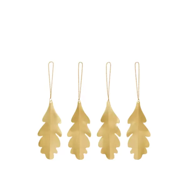 ferm LIVING - Oak Leaf messing ophæng - 4 stk.