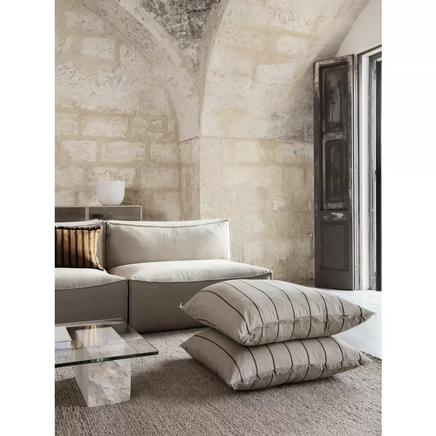 ferm LIVING - Calm Pude, Camel/Black 80*80