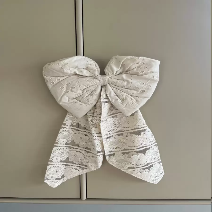 Jou Quilts - Sløjfe Broderie Anglaise/Blonde, 23*33