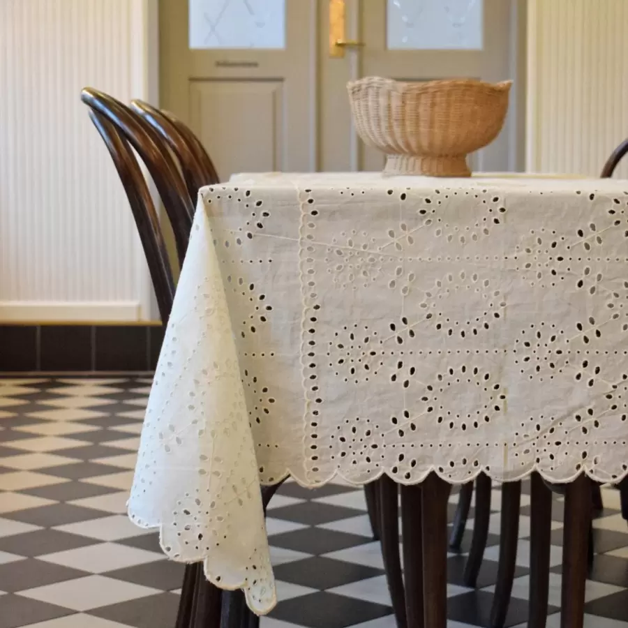 Jou Quilts - Dug Broderie Anglaise, Offwhite 140*240