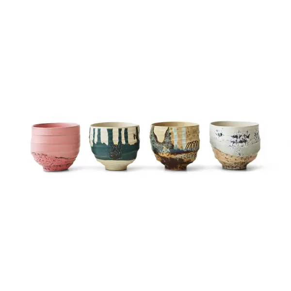 HK living - Artist Ceramics Kaffekopper 4 stk.