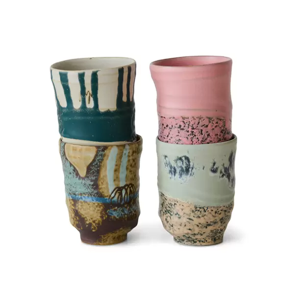 HK living -  Artist Ceramics Kaffekrus 4 stk.