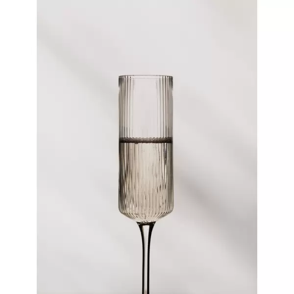 ferm LIVING - Champagne glas Ripple, 2 stk. klart glas