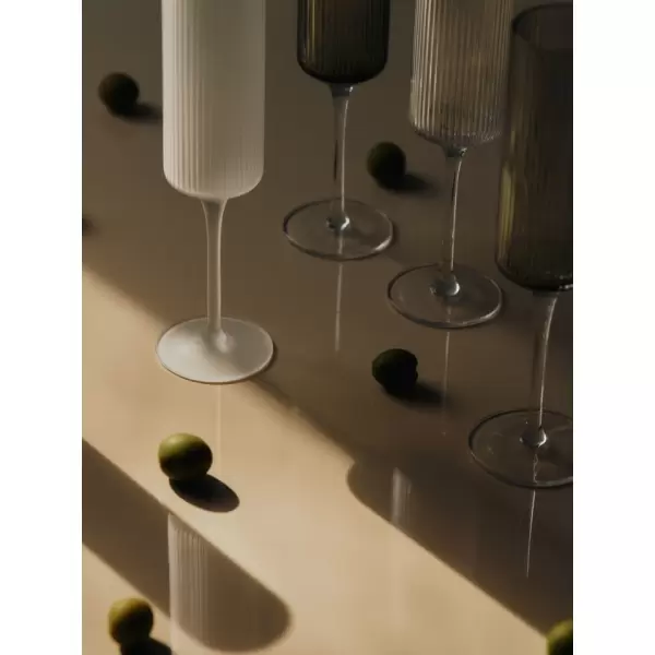 ferm LIVING - Champagne glas Ripple, 2 stk. klart glas