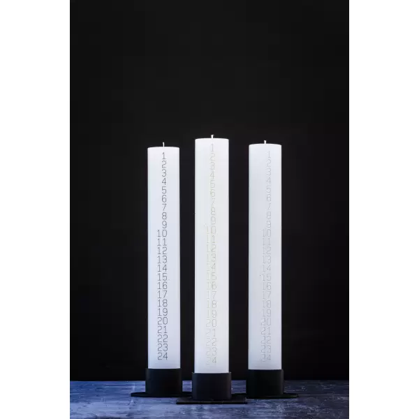 KunstIndustrien - Kalenderlys Monoline Ø:6*40 cm. - sort- eller guldtryk