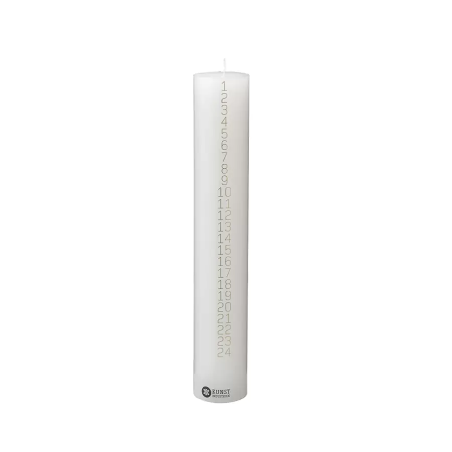 KunstIndustrien - Kalenderlys Monoline Ø:6*40 cm. - sort- eller guldtryk