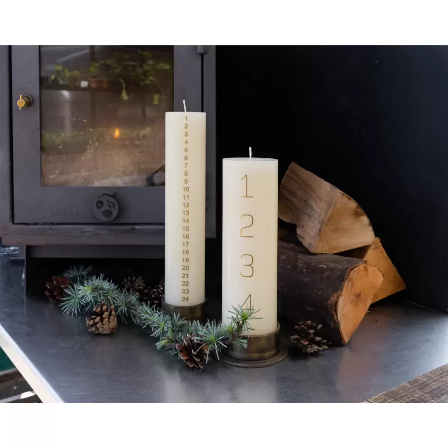 KunstIndustrien - Kalenderlys Off-white/Guld, Ø:6*40