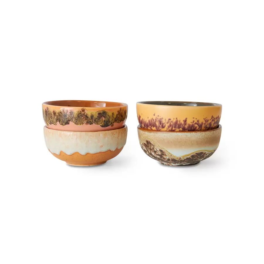 HK living -  4 stk. i sæt 70s ceramics: XS skåle marine