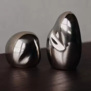 Ferm Living - Orevo Salt- og Pebersæt, Rustfrit stål