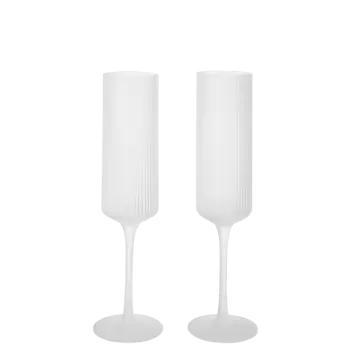 Ferm Living - 2 Champagneglas Ripple, Frosted Ferm Living - 2 Champagneglas Ripple, Frosted