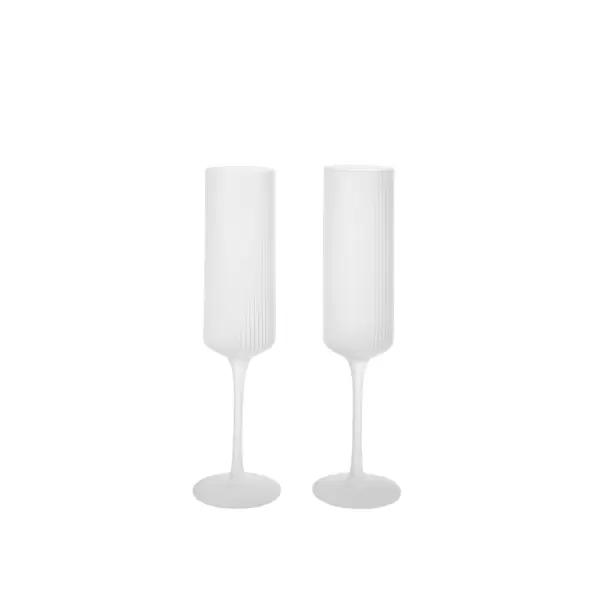 ferm LIVING - 2 stk. ripple champagneglas, Flutes -  Frosted ferm LIVING - 2 stk. ripple champagneglas, Flutes -  Frosted