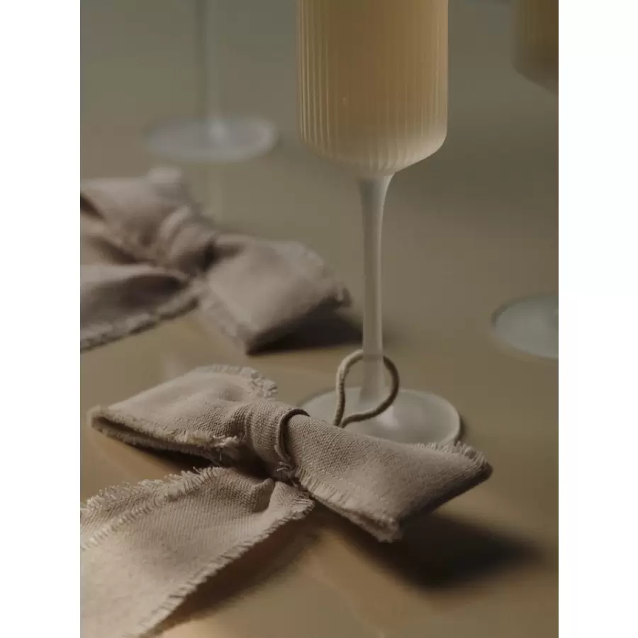 ferm LIVING - 2 Champagneglas Ripple, Frosted