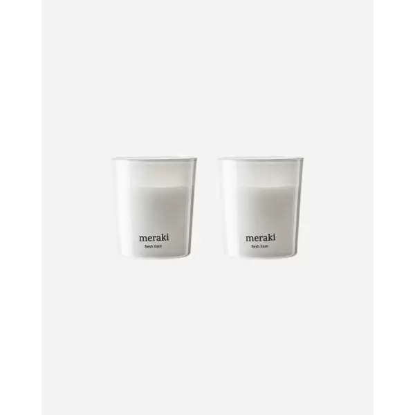 meraki - 2 stk. Duftlys, Fresh Linen