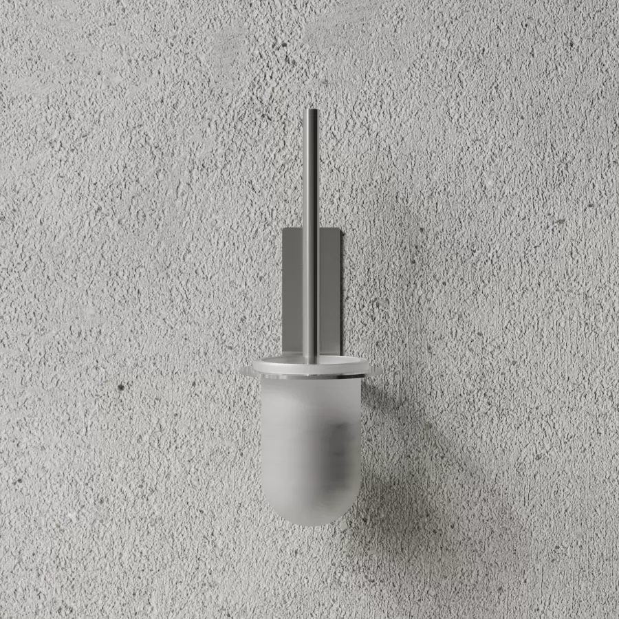NICHBA - Toiletbørsteholder, væghængt Børstet rustfrit stål 
