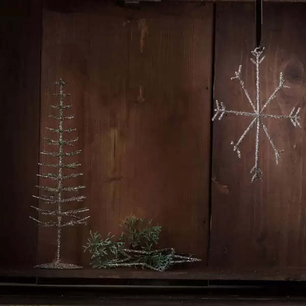 TineK Home - Juletræ Sølv Glitter,  H:30