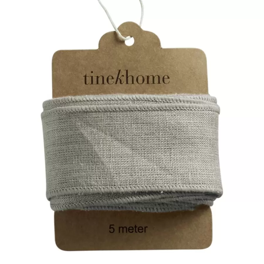 TineK Home - Dekobånd, hør, 5 m, bredde 4 cm, natur TineK Home - Dekobånd, hør, 5 m, bredde 4 cm, natur