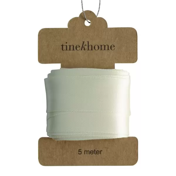 TineK Home -  5 m. Satinbånd, Creme B: 2,5 cm. TineK Home -  5 m. Satinbånd, Creme B: 2,5 cm.
