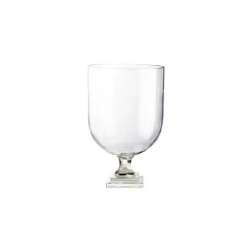 TineK Home - Glasvase på kvadratisk fod, Klar Ø:18*30 TineK Home - Glasvase på kvadratisk fod, Klar Ø:18*30